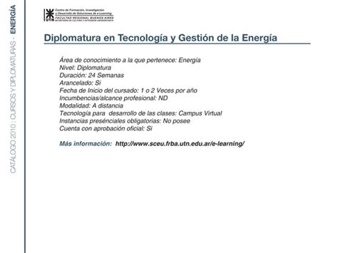 Energia Diplomatura en tecnología y gestión de la energía PPT