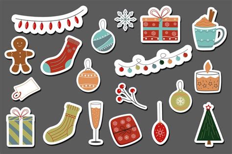 Christmas Stickers Printable PNG Files