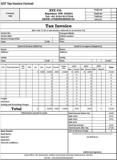 Gst Bill Format And Gst Invoice Maker Gst Bill Online Refrens