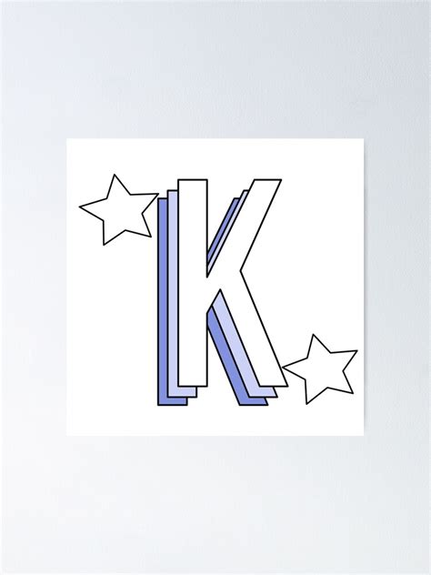 "A&L Aesthetic Blue Letter "K" with Stars" Poster by allielibby | Redbubble