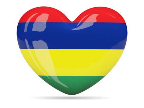 Heart Icon Illustration Of Flag Of Mauritius