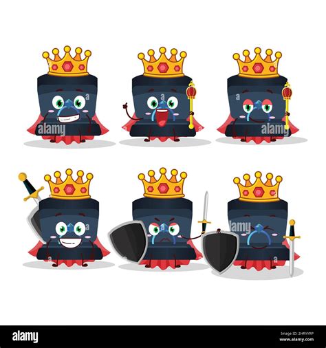 A Charismatic King Navy Ring Box Cartoon Character Wearing A Gold Crown