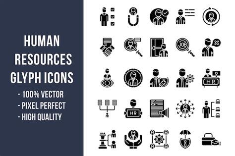 Premium Vector Human Resources Glyph Icons