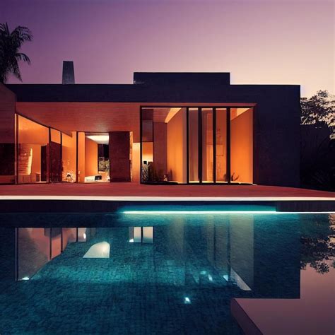 Modern luxury house with swimming pool | Premium AI-generated image