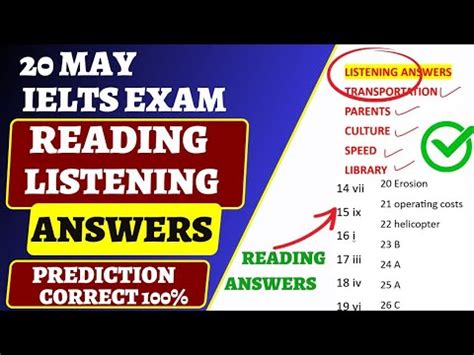 20 May Ielts Exam Reading Answers 20 May Ielts Exam Listening Answers