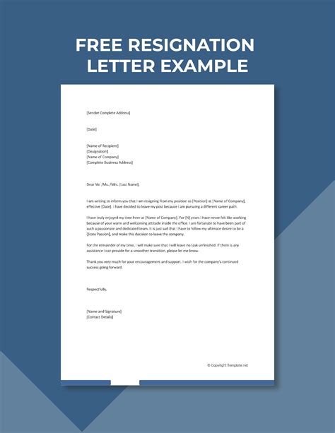 Free Resignation Letter Example Word Google Docs PDF Apple Pages