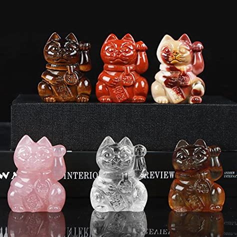 Artistone Figura De Gato De La Suerte Tallada A Mano Feng Shui Ma