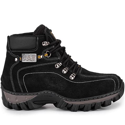 Bota Botina Coturno Masculino Adventure Caterpillar Caminhada Em Couro