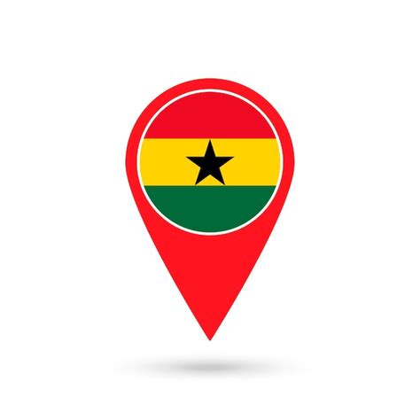 Premium Vector Map Pointer With Contry Ghana Ghana Flag Vector