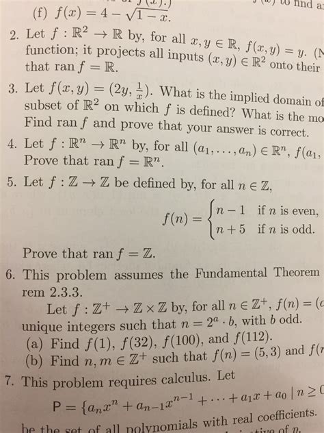 Solved Let F R 2 Rightarrow R By For All X Y Elementof R Chegg