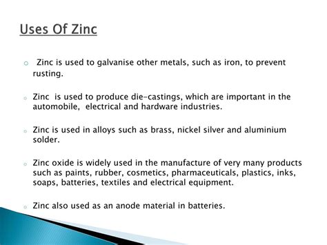 PPT - Uses of Zinc Dust PowerPoint Presentation, free download - ID:7950573