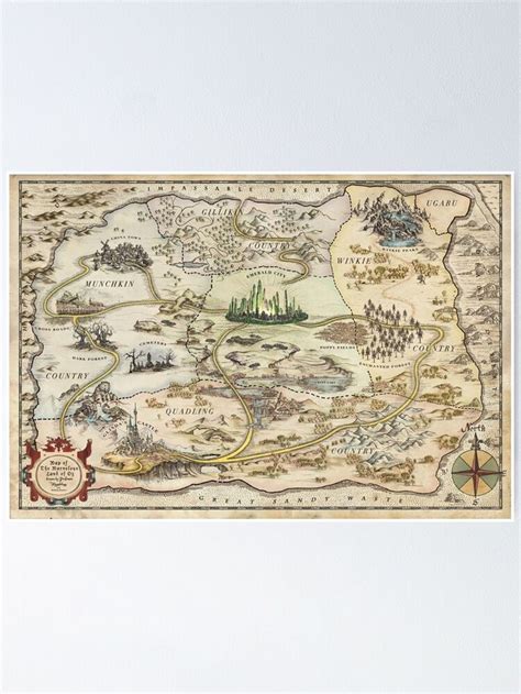 Map of OZ Poster by sanguinolent | Map art, Pirate maps, Map