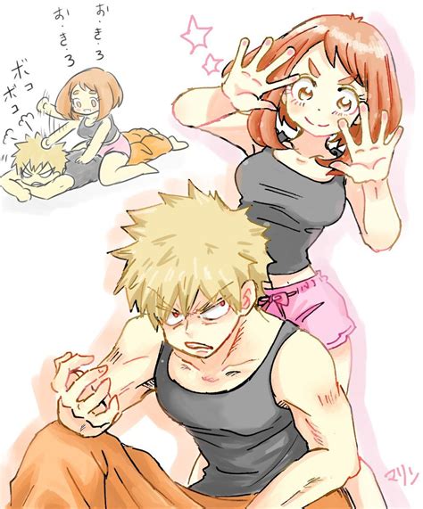 Boku No Hero Academia Katsuki Bakugou Uraraka Ochako Personajes De Anime Dibujos De