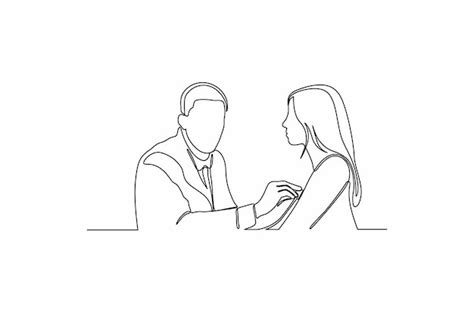 Premium Vector Continuous Line Drawing A Female Patient Are Checking