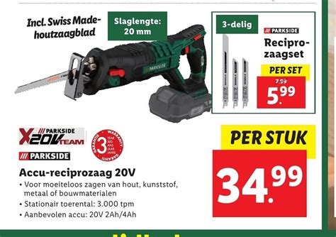 Parkside Accu Reciprozaag V Per Stuk Aanbieding Bij Lidl