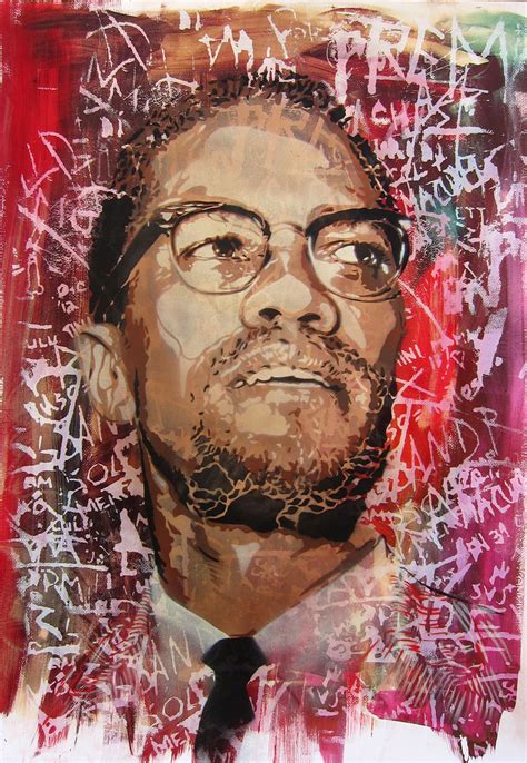 Malcolm X Stencil Screenprint And Watercolor On Paper 10 Flickr