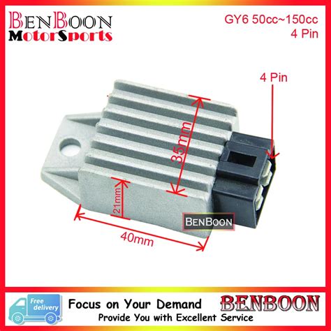 GY6 50cc 150cc VOLTAGE REGULATOR RECTIFIER 4 PIN 4T Chinese Scooter