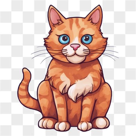 Download Playful Orange Tabby Cat with Blue Eyes Cartoons Online ...