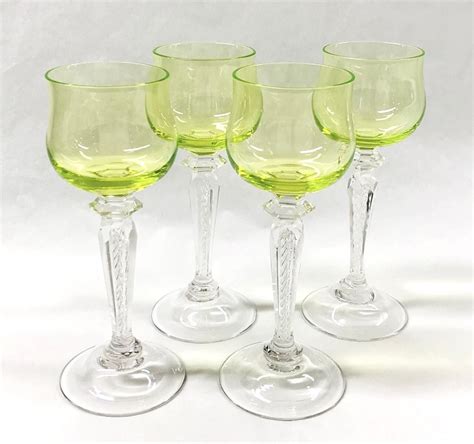 Edwardian Era Hand Blown And Cut Crystal Hock Wine Glasses Circa 1910 Cynthia Findlay Fine