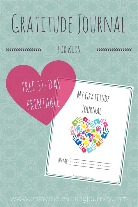 31-Day Gratitude Journal for Kids - Heart and Gratitude