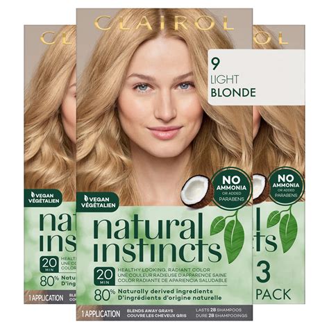 Clairol Natural Instincts Demi Permanent Hair Dye 9 Light Blonde Hair Color 3 Count Buy