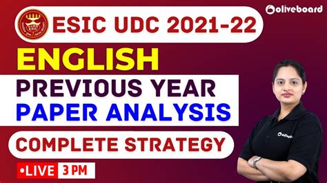 Esic Udc Preparation English Previous Year Paper Analysis Esic