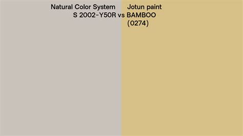 Natural Color System S 2002 Y50r Vs Jotun Paint Bamboo 0274 Side By