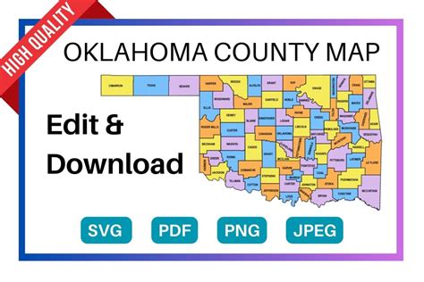 Oklahoma County Map: Editable & Printable State County Maps