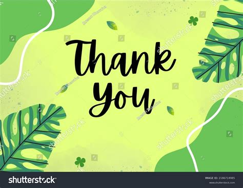 Thank You Appreciation Gratitude Floral Leaves Stock Illustration 2186714985 Shutterstock