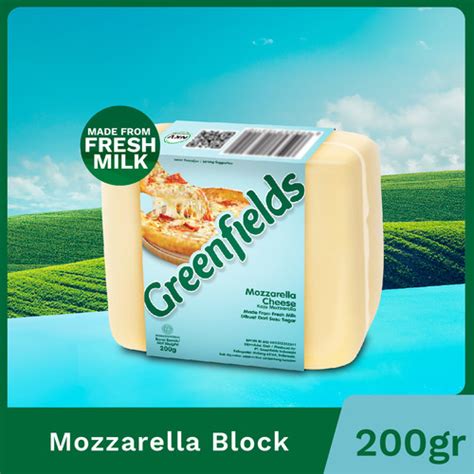 Promo Keju Greenfields Mozzarella Block Cheese 200g Jakarta Utara