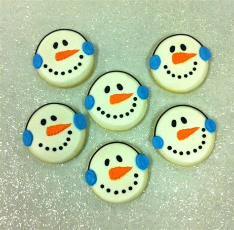 Snowman Face Cookies For Holiday Parties Snowman Cookies For Etsy Christmas Sugar Cookies