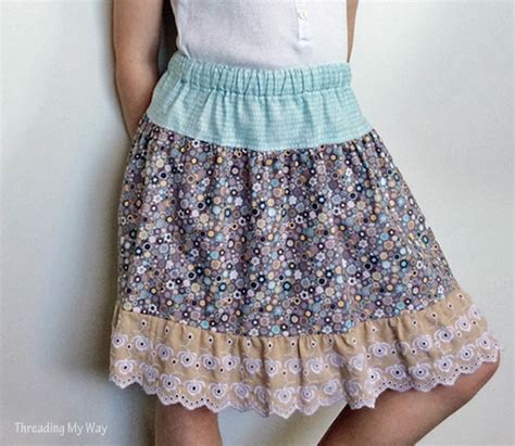 Tutorial Gathered Skirt With A Lace Ruffle Hem Sewing