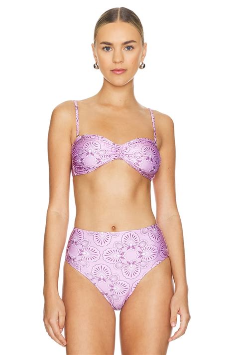 Shani Shemer Barbara Bikini Top In Lavender Flowers Revolve