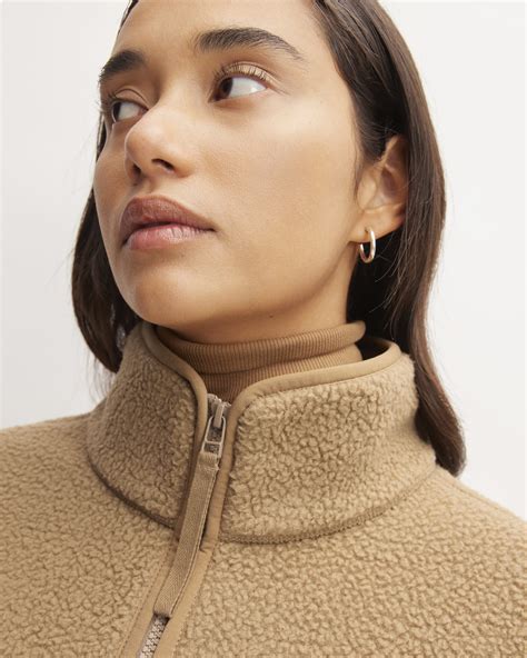 The Renew Fleece Oversized Half Zip Tiger S Eye Everlane