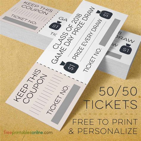 Moneybags 50/50 Raffle Tickets - Free Printables Online