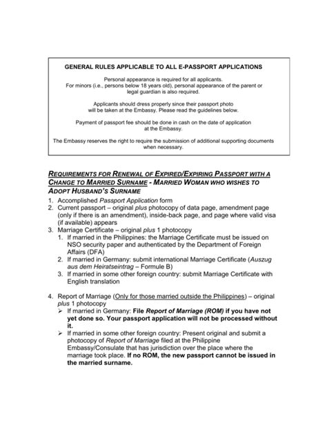 Requirements For Renewal Of Expiredexpiring Passport With A