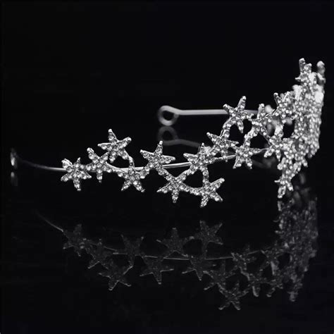 Silver Star Tiara Rose Gold Star Tiara Crystal Bridal Tiara Etsy