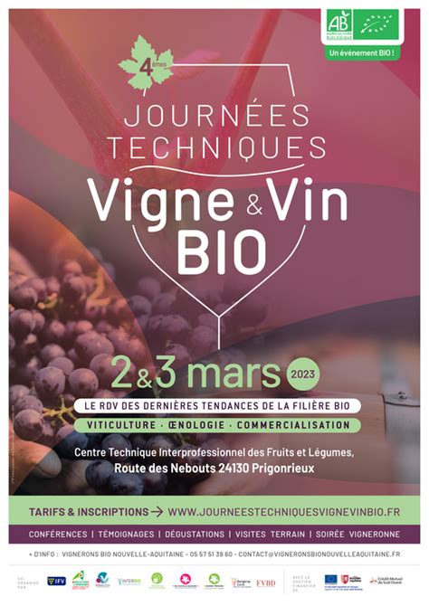 Les Journ Es Techniques Vigne Et Vin Bio Reviennent En Deux