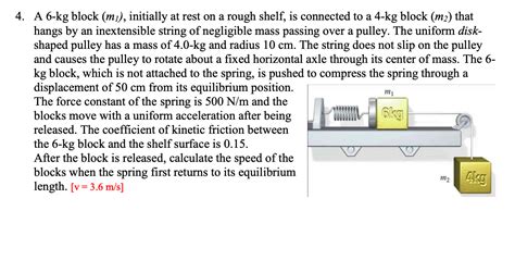 Solved Mi 4 A 6 Kg Block Mi Initially At Rest On A Rough Chegg