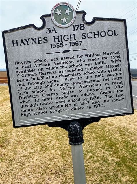 Haynes High School Historical Marker