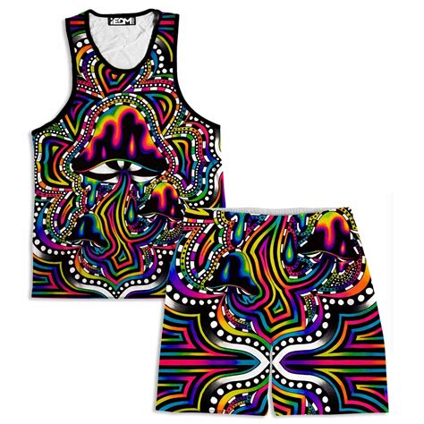 Briz Shroomz Mens Tank And Shorts Combo Iedm