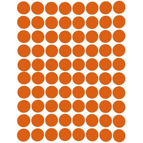 Mm Orange Tiquettes Autocollantes Cercles Rondes Petit Point De