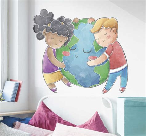 Globe for kids illustration wall art - TenStickers