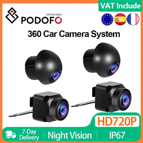 Podofo 360 Car Camera System Panoramic Surround View Left Right Front