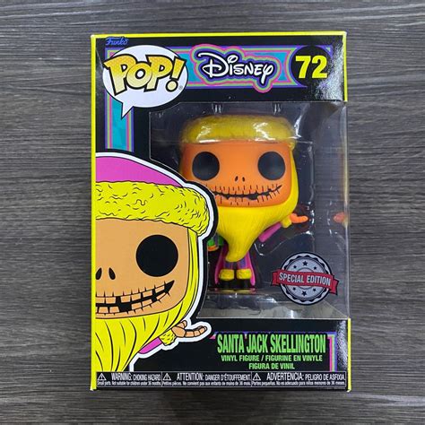 Funko Pop Disney Santa Jack Skellington Black Light Exclusive