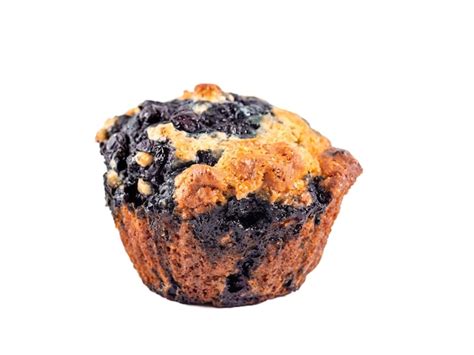 Premium Photo Homemade Blueberry Muffin Isolated On White