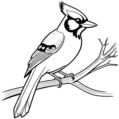 Blue Jay On A Branch Coloring Page Lulu Pages