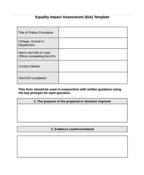 Impact Assessment Template 6 Free Word Pdf Documents Download Free And Premium Templates