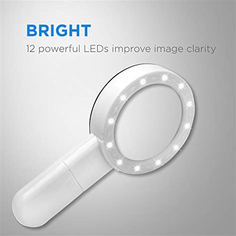 Fancii 5 Fach Vergrößerungsglas LED Handlupe mit Licht große 90mm