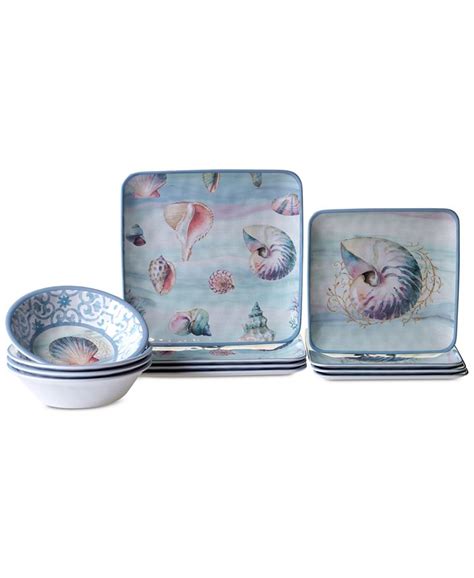 Certified International Ocean Dream Melamine 12 Pc Dinnerware Set Service For 4 Macys